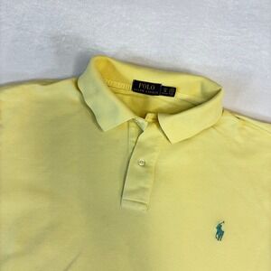 Polo Ralph Lauren Mens Yellow Tall Long‎ Sleeve Polo Shirt Classic Fit LT GL